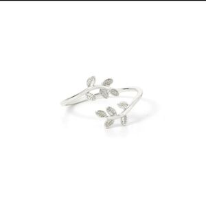 Adjustable Silver Leaf Ring